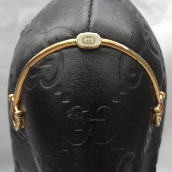 GUCCI GG Logo Guccisima Monogram Pumps Peep Toe 39.5/9 US, Horsebit heel ITALY - Picture 5 of 12